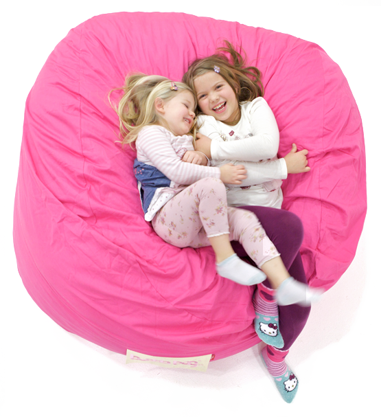 Luxury family beanbag pink About Buddabag - We Love Comfort