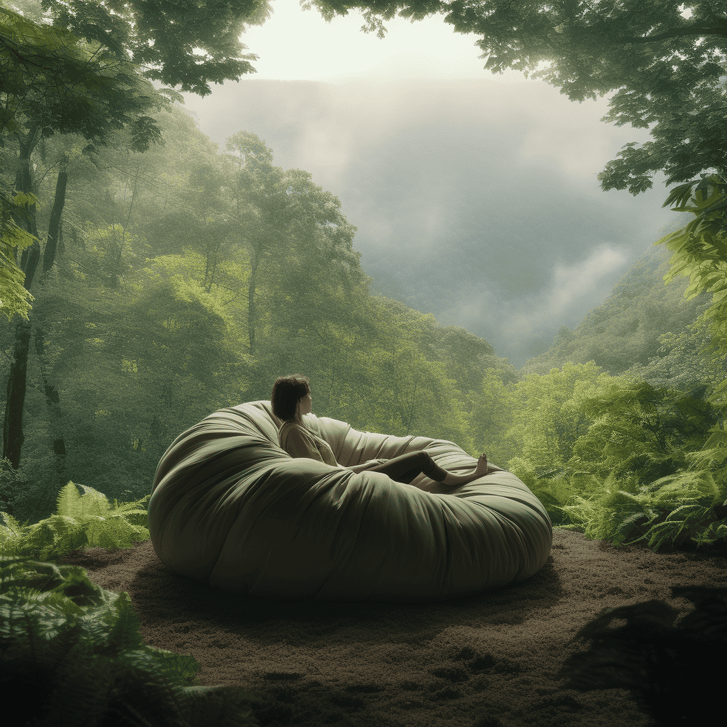 bean_bag_surrounded_by_nature